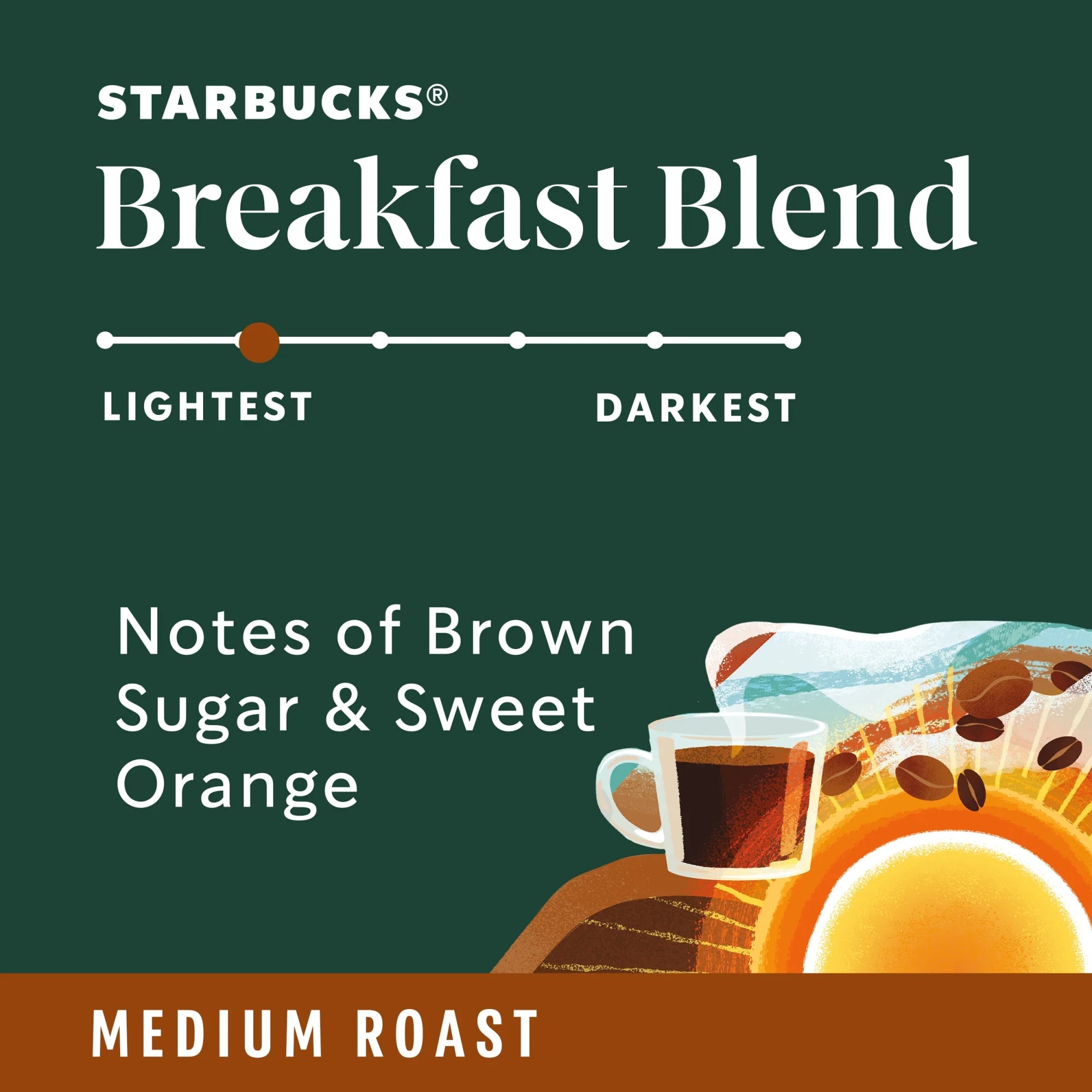 Starbucks Breakfast Blend, Hot or Iced Coffee, Medium Roast K-Cup Coffee Pods, 44 Count​