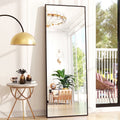 64"X21" Full Length Mirror Rectangle Body Dressing Floor Standing Mirrors, Black