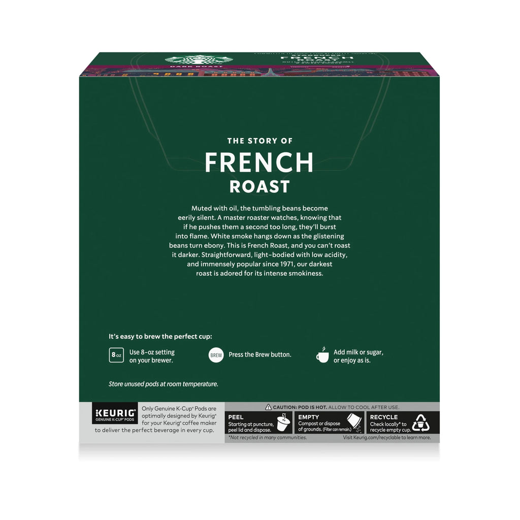 Starbucks French Roast, Hot or Iced Coffee, Dark Roast K-Cup Coffee Pods, 32 Count​